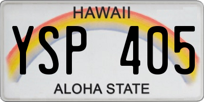 HI license plate YSP405