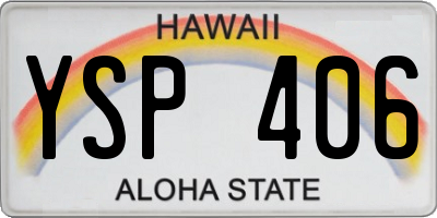 HI license plate YSP406