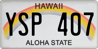 HI license plate YSP407