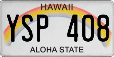 HI license plate YSP408
