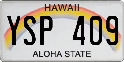 HI license plate YSP409