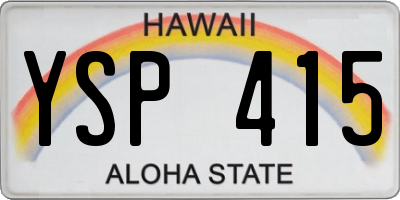 HI license plate YSP415
