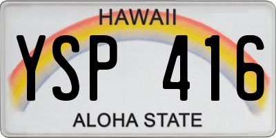 HI license plate YSP416
