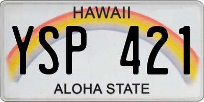 HI license plate YSP421