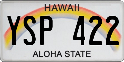 HI license plate YSP422