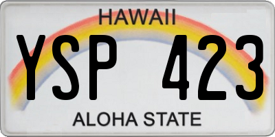 HI license plate YSP423
