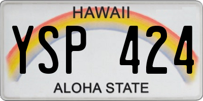 HI license plate YSP424