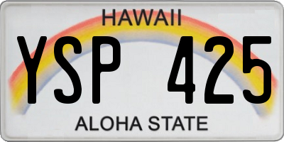 HI license plate YSP425