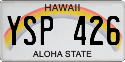 HI license plate YSP426