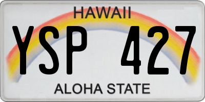 HI license plate YSP427