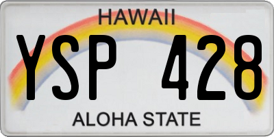 HI license plate YSP428