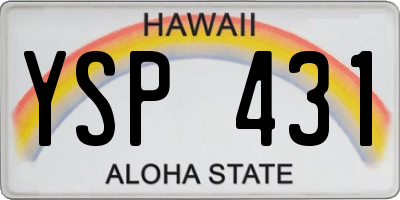 HI license plate YSP431