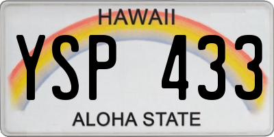 HI license plate YSP433