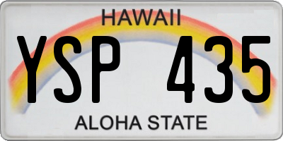 HI license plate YSP435