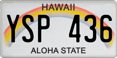 HI license plate YSP436