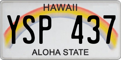 HI license plate YSP437
