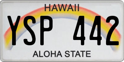 HI license plate YSP442