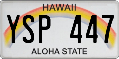 HI license plate YSP447