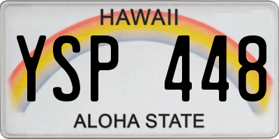 HI license plate YSP448