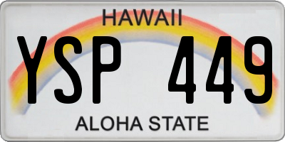 HI license plate YSP449