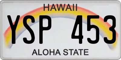 HI license plate YSP453