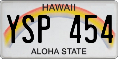 HI license plate YSP454