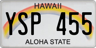 HI license plate YSP455