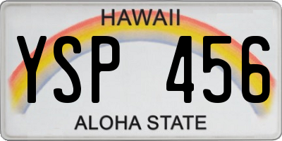 HI license plate YSP456