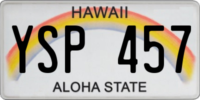 HI license plate YSP457