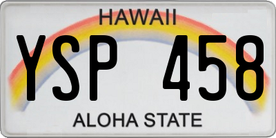 HI license plate YSP458
