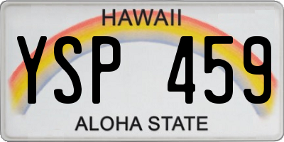 HI license plate YSP459