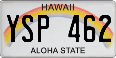 HI license plate YSP462