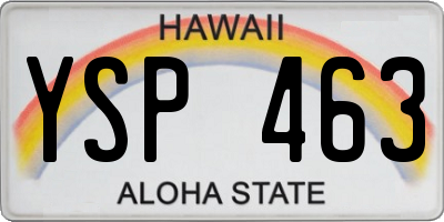 HI license plate YSP463