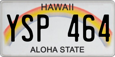 HI license plate YSP464