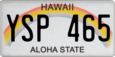 HI license plate YSP465