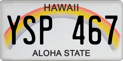 HI license plate YSP467