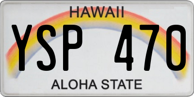 HI license plate YSP470