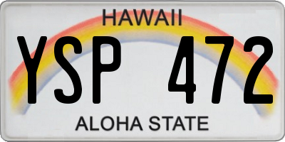 HI license plate YSP472