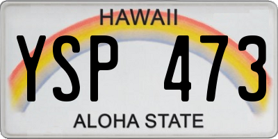 HI license plate YSP473