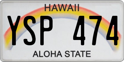 HI license plate YSP474