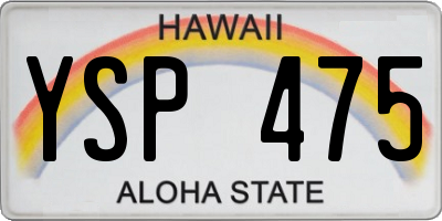 HI license plate YSP475