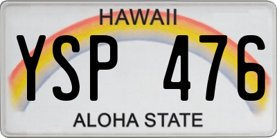 HI license plate YSP476