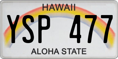 HI license plate YSP477