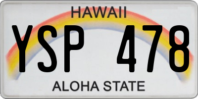 HI license plate YSP478