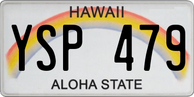 HI license plate YSP479