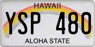 HI license plate YSP480