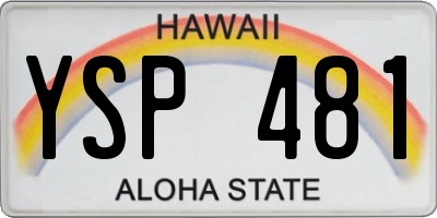 HI license plate YSP481