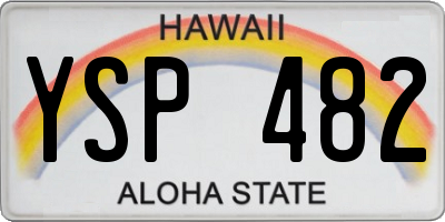 HI license plate YSP482