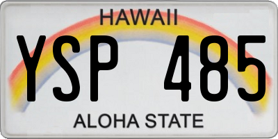 HI license plate YSP485