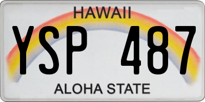 HI license plate YSP487